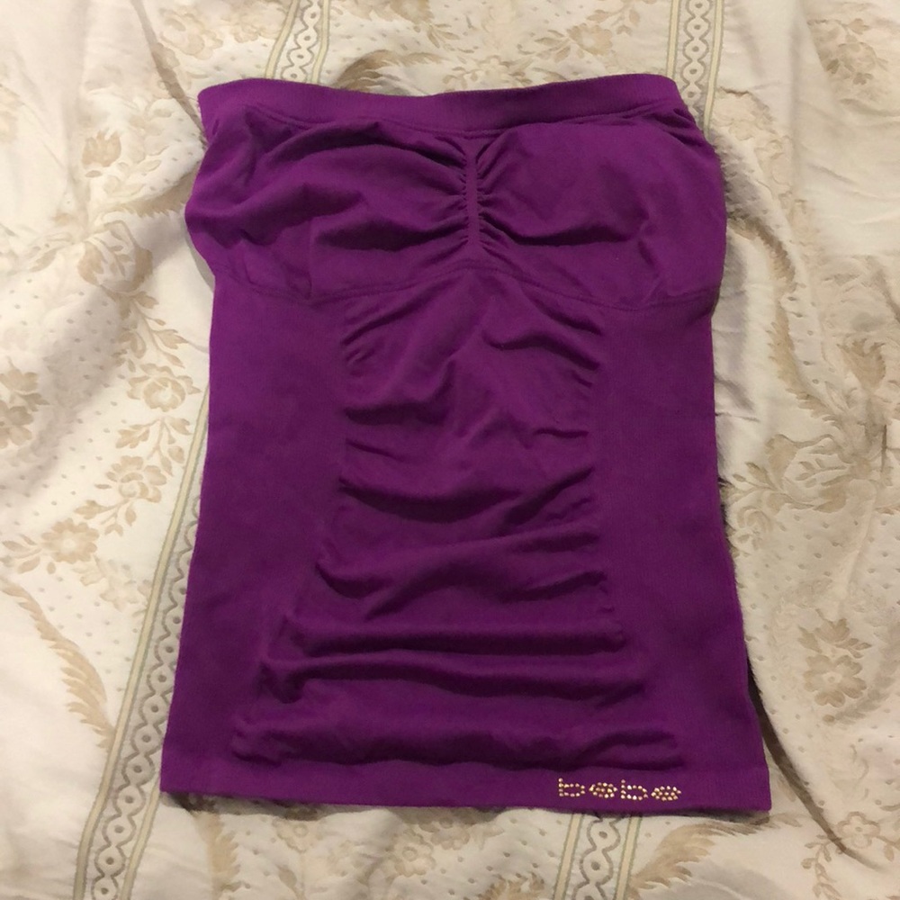 BEBE bedazzled purple tube top